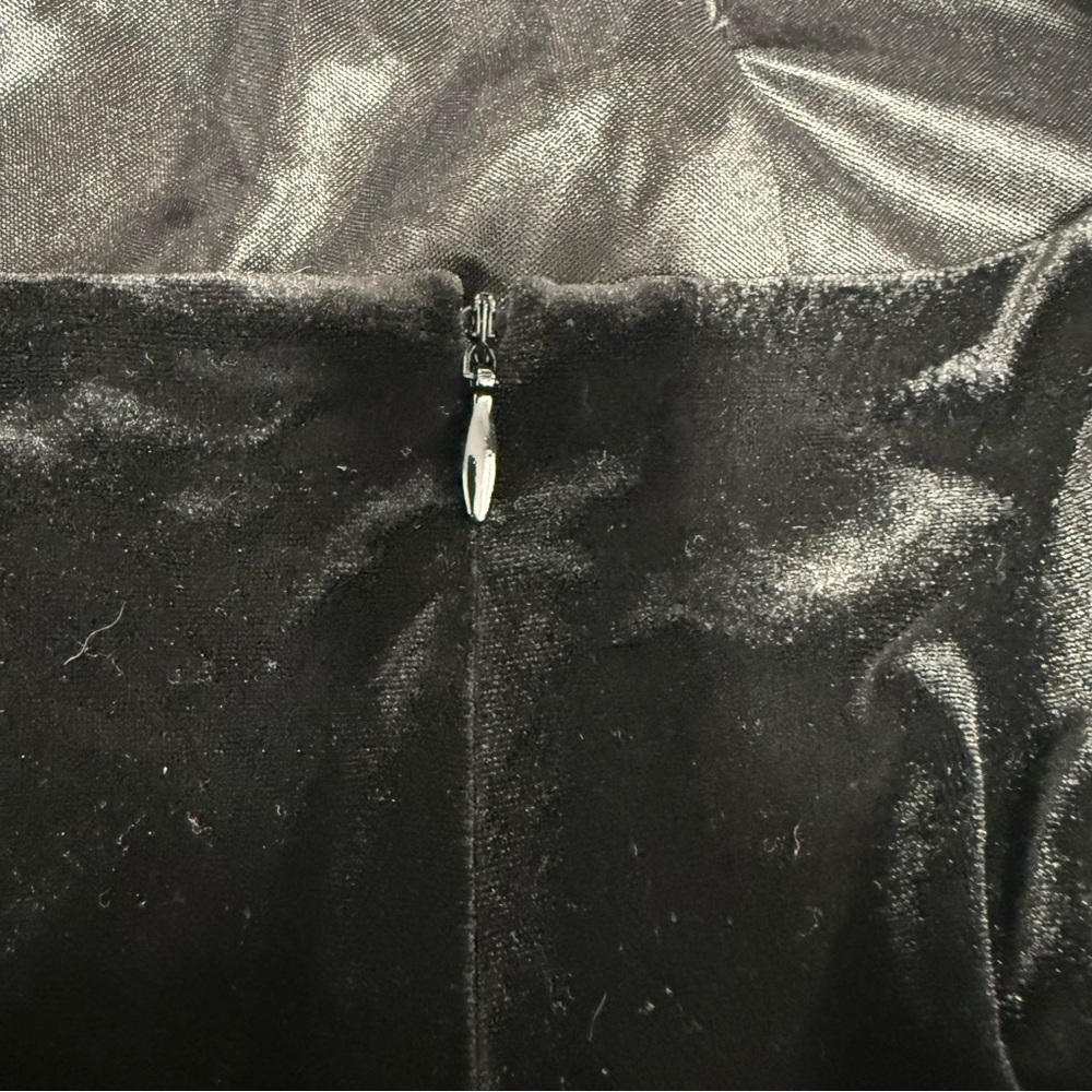 NWT AIDAN MATTOX Black Velvet Sequin Racerback Backless Cocktail Dress Cutout 6 - Picture 10 of 15